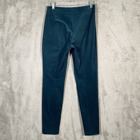 $255 Theory Oslo Corduroy High Waist Legging Pant Women 6 Green Poplar Dark Teal - Picture 6 of 14
